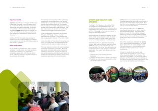 78 ___ ANNUAL REPORT 2013-2014 PEOPLE ___ 79
Caps for a new life.
At everis we continued another year with the “Caps
to save lives” campaign. This is an initiative which
we conduct with the Seur Foundation to help sick
children with no economic resources. To this end,
every week we collect pounds of plastic caps at
the different everis offices. Every ton of plastic can
sell for up to 300 euros, which are used entirely to
fund operations or treatments for various kinds of
diseases.
Likewise, in Colombia a soda cap campaign is
carried out for the Sanar Foundation to contribute
to the treatment of more than 500 children suffering
from cancer in Colombia.
Other social actions.
At our offices in Colombia every year a recycling
campaign is conducted to later make donations
to the Burn Foundation. This organization
rehabilitates people who suffer traumas due to
burns, collecting all kinds of recycled materials to
be processed accordingly.
The members of evervolunteer in Peru collaborate
selflessly with various associations that help sick
children with no economic resources. Actions from
this past year included support for the Children's
Hospital, helping 40 children hospitalized for various
illnesses, from pneumonia to heart problems. They
also collaborated in the donation of food for the
children from the White Cross summer camp.
In Italy, professionals collaborated with Prospera
(PRogetto SPERAnza). This is a volunteer
association with more than 1,000 members that
help young people to integrate in the world of work.
Lastly, coinciding with International Internet Day, the
forum "For a Safer Web" (#x1redmassegura) was
created to promote safe and reliable internet use.
The main objective is to inform all users, regardless
of technical knowledge in computers, about the
appropriate and responsible use of all resources
available on the internet. Through this action we
seek to raise awareness and help education people to
prevent users from becoming victims of abuse, scams,
harassment, grooming, and a host of other risks.
SPORTS AND HEALTHY LIVES
AT EVERIS.
The Rock N' Roll Marathon, the EcoRun 2013,
the Carrera de los Emprendedores Race, the
Carrera Entreculturas Race, and the Carrera de las
Capacidades Race are just some of the races and
activities that everis professionals participated in
during the past year in Madrid.
But we advocate for sports and athletics not only
at the central headquarters of everis. All everis
offices participate in various athletic events and
numerous initiatives related to a healthy lifestyle.
The Valencia office is a great example. During
the past year, they held the first Valencia Running
everis Race Circuit. Ten popular races were
chosen as part of the circuit, and participants had
to attend a minimum of six of them to reach final
qualification. The awards were divided into three
categories:
1.	Award for the runner covering the most
kilometers.
2.	Award for the first person to qualify in the league.
3.	Award to the most improved competitor or best
new athlete, based on votes.
everis Valencia also participated in the 2013
Empresas Valencianas Race with a men's team of
three and two mixed teams of four people. More
than 300 runners attended the race representing
various companies from Valencia.
During the past year in Peru the everis life/
care program was carried out, which seeks to
encourage healthy habits. This initiative was
divided primarily into three actions: massage
sessions to prevent muscular problems; healthy
food at offices; and a health library with self-help
books and guides on achieving professional
success.
Also in Peru employees celebrated the "everis
Cup", which included participation of 18 soccer
teams and another 10 mixed volleyball teams.
The main purpose is to promote athletics and
strengthen healthy habits among all of our
professionals.
In Brazil the Quality of Life program was
implemented with a variety of actions, which
will be expanded during the coming year. The
objective of this initiative is to encourage healthy
behaviors with the inclusion of juice machines at
the offices, activities with health organizations, and
even memos with healthy recommendations.
 