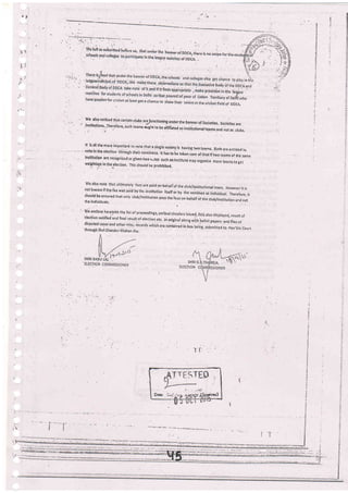 ('F
-
I
r-
{"-
' we arsonoticedthatcerteincrubs.aryunctioningunderthebannerof
societies.5ocietiesarej institurions-Therbiore,suchteamrJgr,ttou."inri"t"d"sinrtiiution"rte.anisandnotas
crubs.
It is all the more important to note rhat e ;inetd society rs having two teams- Bbth are €ntiued to'vote in t+re electicn thioig h iheir ndmine es. tt hasto'Le taken c-are of th ai if iwo teams of tir a sam e
institution are rec6gnired. or ziven lrvo vJtes such an institurei nraf organize mcre ,.eans to g€iweighti.ge in the€lecdon, This should be prohiblted,
wealsonote thatultimately {eesarepaid.onbehali'ofthe.club/institutionalteam..
However.itisnbtknoiniftheJiewasiaidbvthe institution iiserf orby tt,"noliireeas;noividuar. Therefore.itshould be ensured ihat only alub/institutiorr pays the ieeson beh2lf of the c,rV,*,irra"
=ro "o.'the lndividuats,
We elclcse her.eivith the list ofproceeOinCs,.yarib.ui.circulars isiued,lisii also iiisFlayed., result of'erectjonnotified:ndfinarresurtoferectionetc..irioriginaiarongwilhbatoipapers..andfiresor
'
disputedcasesendothermkc.recordsrvhicharecontaineoinu-oxbeing
submittedto Hon,brecburtthrough Shri Chander tVioban Jha;
i
I
I
,i:
,!
t.
i.;
:
 