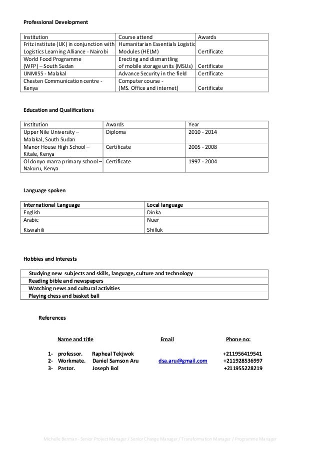 comprehensive CV comprehensive CV