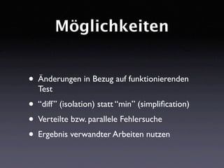DDchange: Fehlerverursachende Änderungen