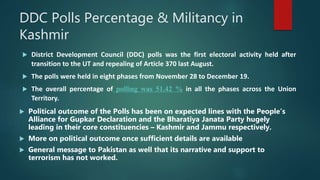 Ddc polls percentage &amp; militancy in kashmir