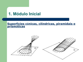 1. Módulo Inicial  Superf í cies c ó nicas, cil í ndricas, piramidais e prism á ticas 