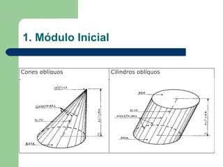 1. Módulo Inicial  Cones oblíquos Cilindros oblíquos 
