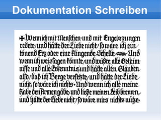 Dokumentation Schreiben
 