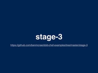 stage-3
https://github.com/benmcrae/ddd-chef-examples/tree/master/stage-3
 
