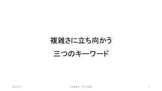 複雑さに立ち向かう
三つのキーワード
©有限会社 システム設計 92019/3/22
 