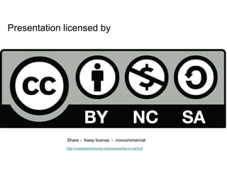 Presentation licensed by
Share - Keep license - noncommercial
http://creativecommons.org/licenses/by-nc-sa/3.0/
 