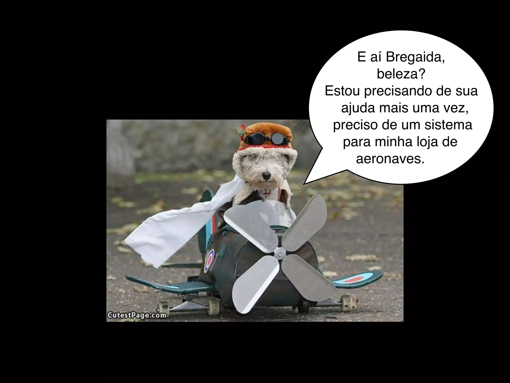 E aí Bregaida,
beleza?
Estou precisando de sua
ajuda mais uma vez,
preciso de um sistema
para minha loja de
aeronaves.
 