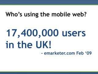 Mobile Web 2.0 & MDBF (DDDSW - Grok Talk)