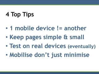 Mobile Web 2.0 & MDBF (DDDSW - Grok Talk)
