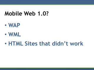 Mobile Web 2.0 & MDBF (DDDSW - Grok Talk)