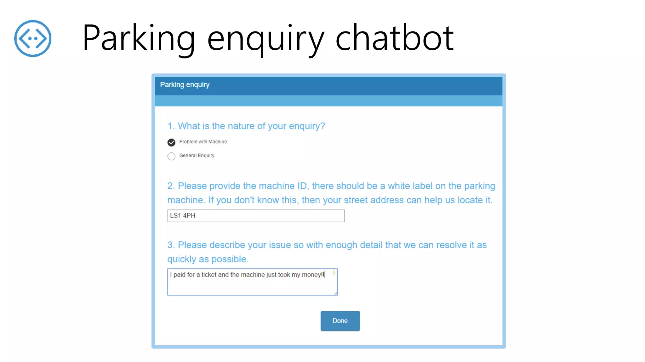 Parking enquiry chatbot
 