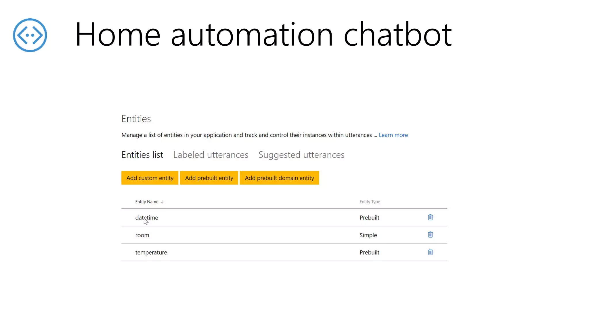Home automation chatbot
 