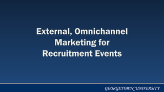 External, Omnichannel
Marketing for
Recruitment Events
 