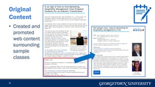 32
Original
Content
• Created and
promoted
web content
surrounding
sample
classes
 