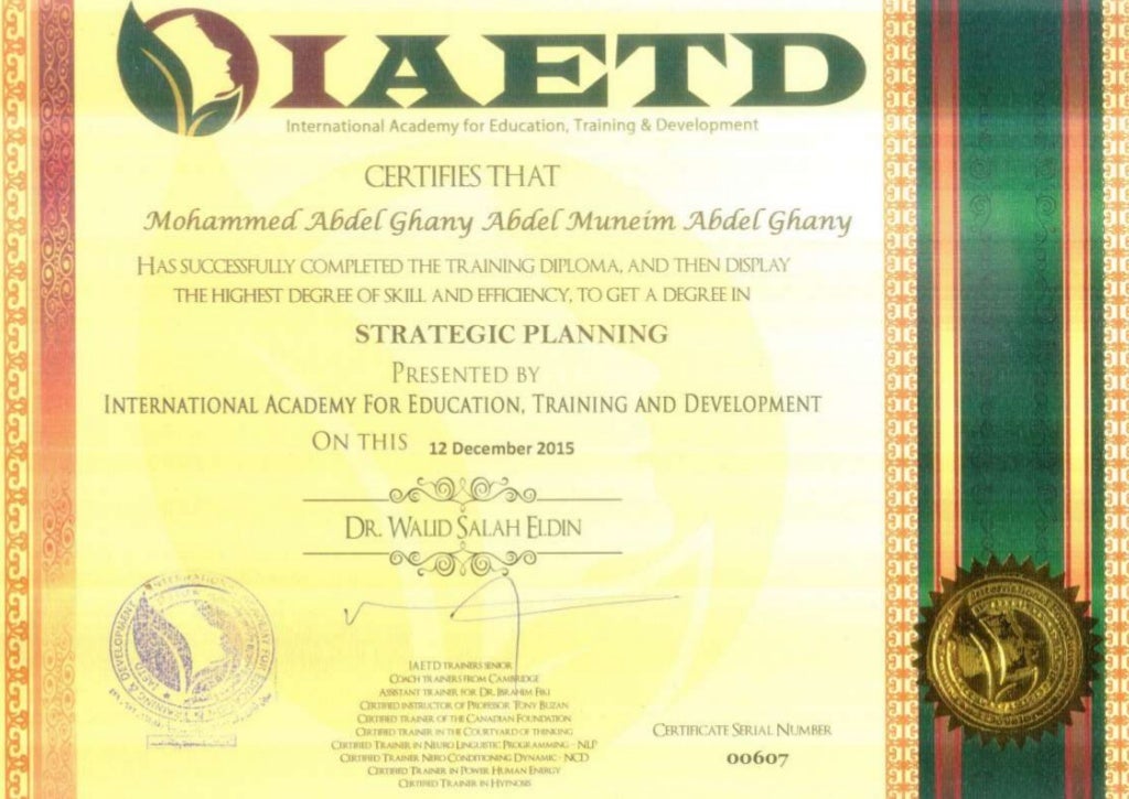 Diploma In Strategic Planning