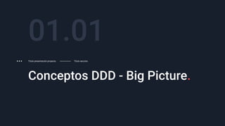 Conceptos DDD - Big Picture.
01.01
Título presentación proyecto. Título sección.
 
