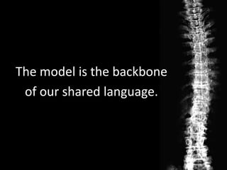 The model is the backbone
of our shared language.

 