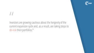 “Investors are growing cautious about the longevityof the
current expansion cycle and, as a result, are taking steps to
de-risk theirportfolios.”
 