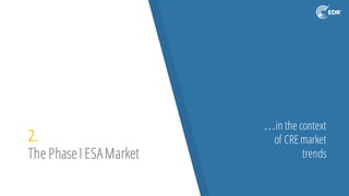 2.
The PhaseI ESAMarket
…in the context
of CREmarket
trends
 
