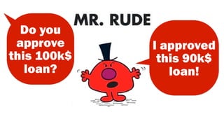 I approved
this 90k$
loan!
Do you
approve
this 100k$
loan?
 