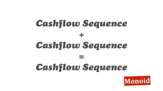 Cashflow Sequence
+
Cashflow Sequence
=
Cashflow Sequence
Monoid
 