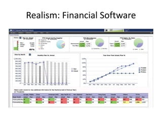 Realism: Financial Software
 