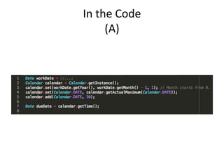 In the Code
(A)
 