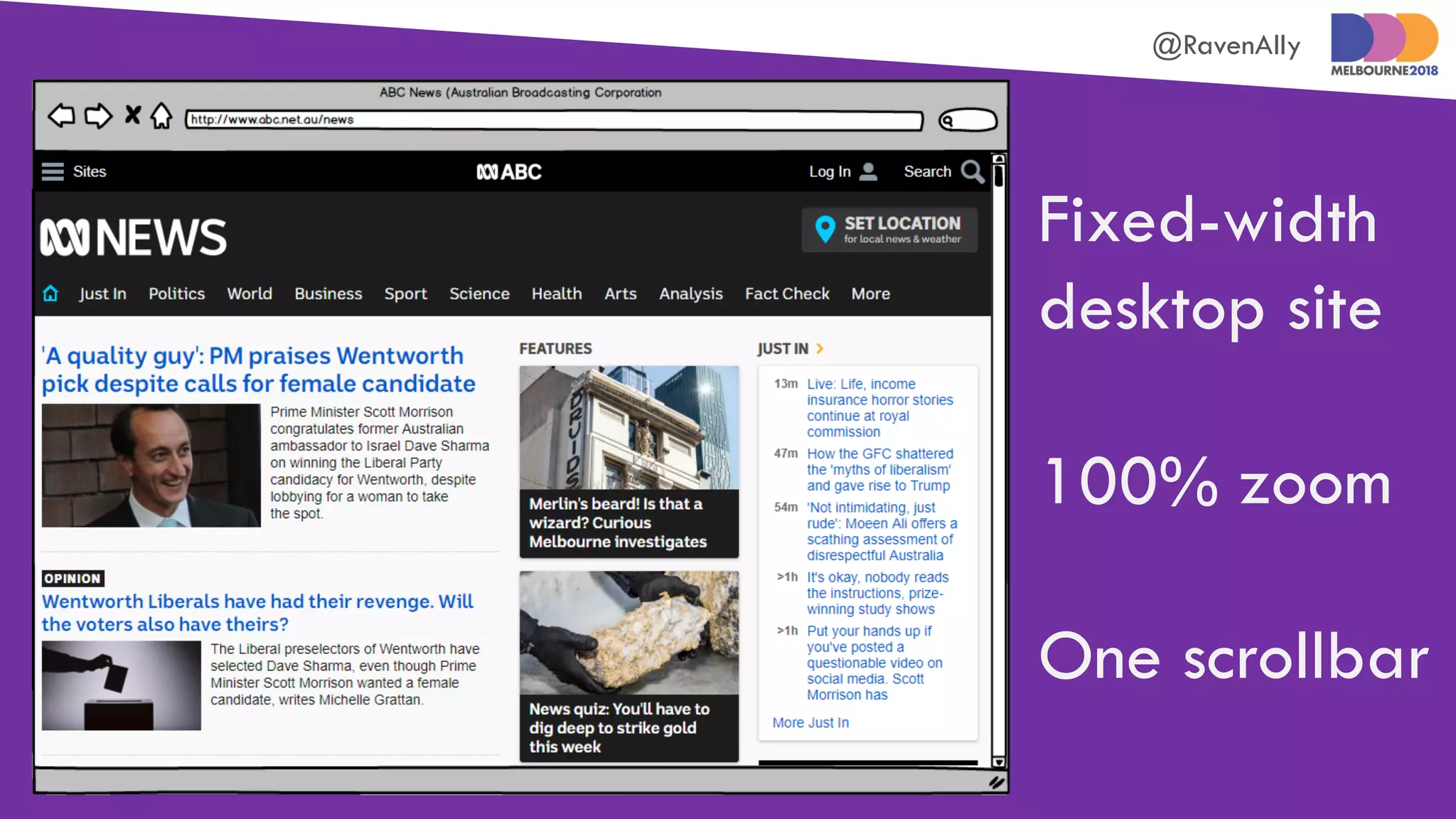 @RavenAlly
Fixed-width
desktop site
100% zoom
One scrollbar
 