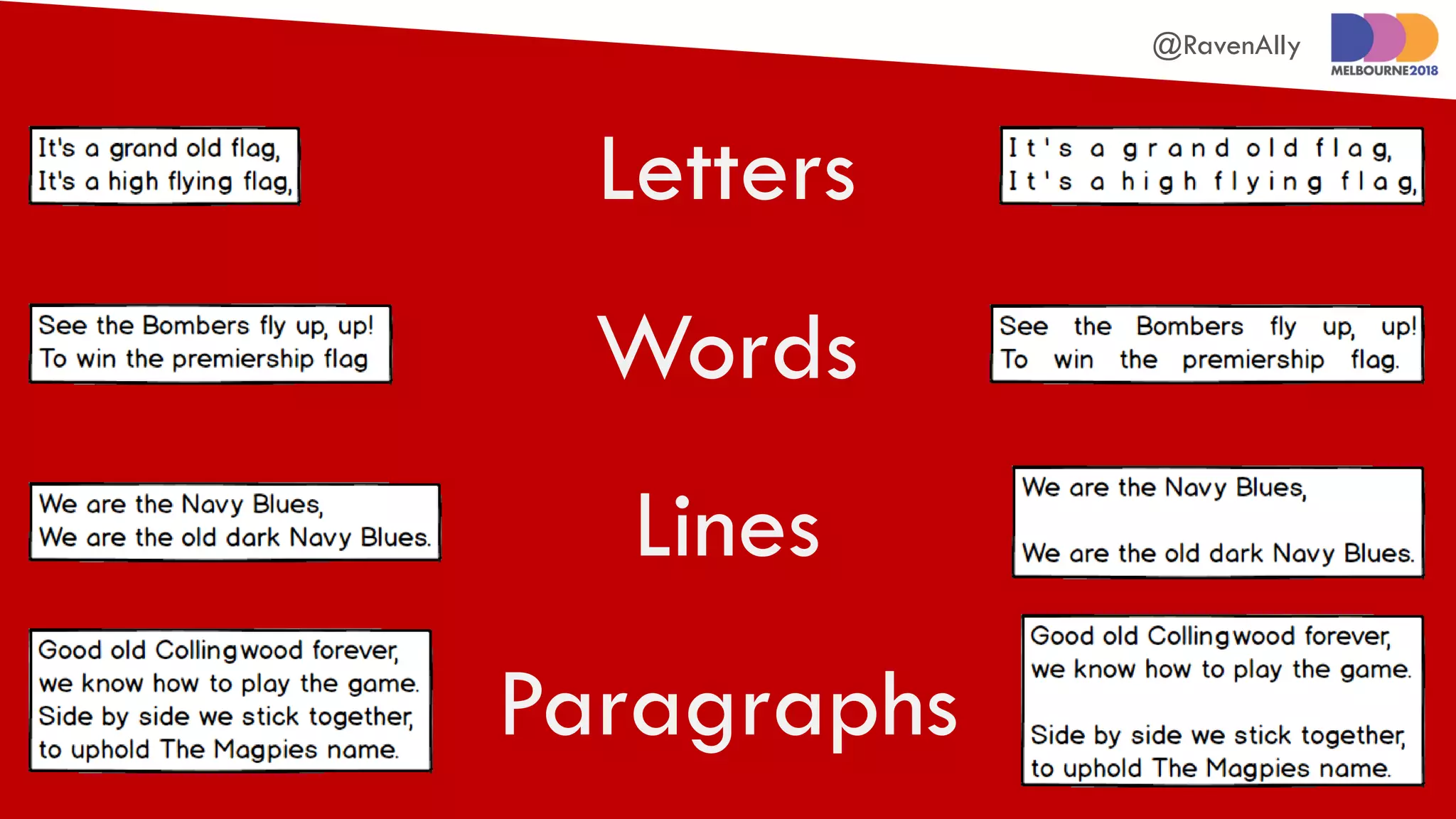 @RavenAlly
Paragraphs
Letters
Words
Lines
 