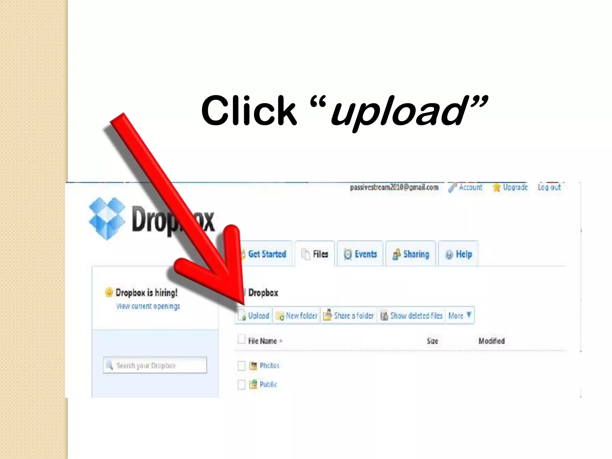 Click “upload”
 