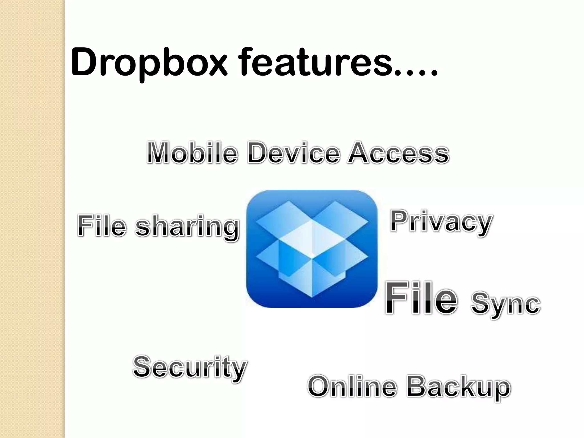 Dropbox features....
 