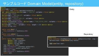 サンプルコード Domain Model(entity, repository)
Entity
Repository
 