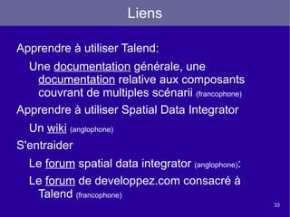 L'agrégation de données en tâche planifiée Un portail web géographique de base communale demande de joindre automatiquement et périodiquement les données d'une base de données locale Access alimentée par des utilisateurs et les données géographiques de la BDCARTO Base  Access SHP BDCARTO Base  Sybase XML ... Serveur  carto WMS Partie cliente SCP SHP 