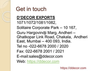 D’decor – Home Fabrics Pvt Ltd | PPTX | Interior Decorating | Home & Garden