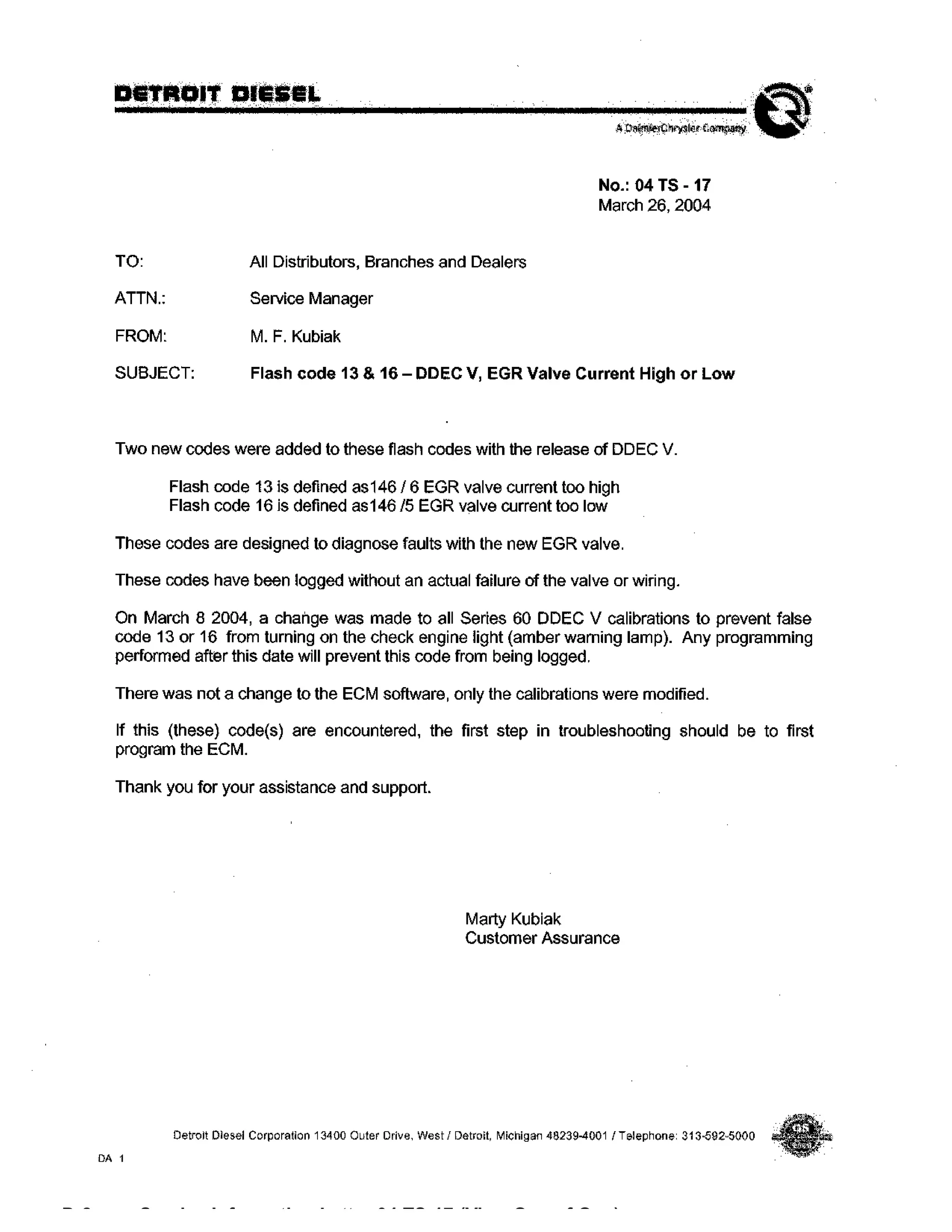 D 8 S i I f ti L tt 04 TS 17 (Vi O f O )
 