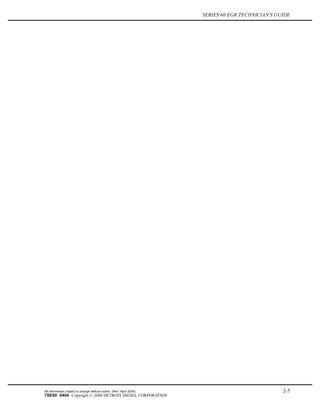 SERIES 60 EGR TECHNICIAN'S GUIDE
All information subject to change without notice. (Rev. April 2004) 2-5
7SE60 0404 Copyright © 2004 DETROIT DIESEL CORPORATION
 