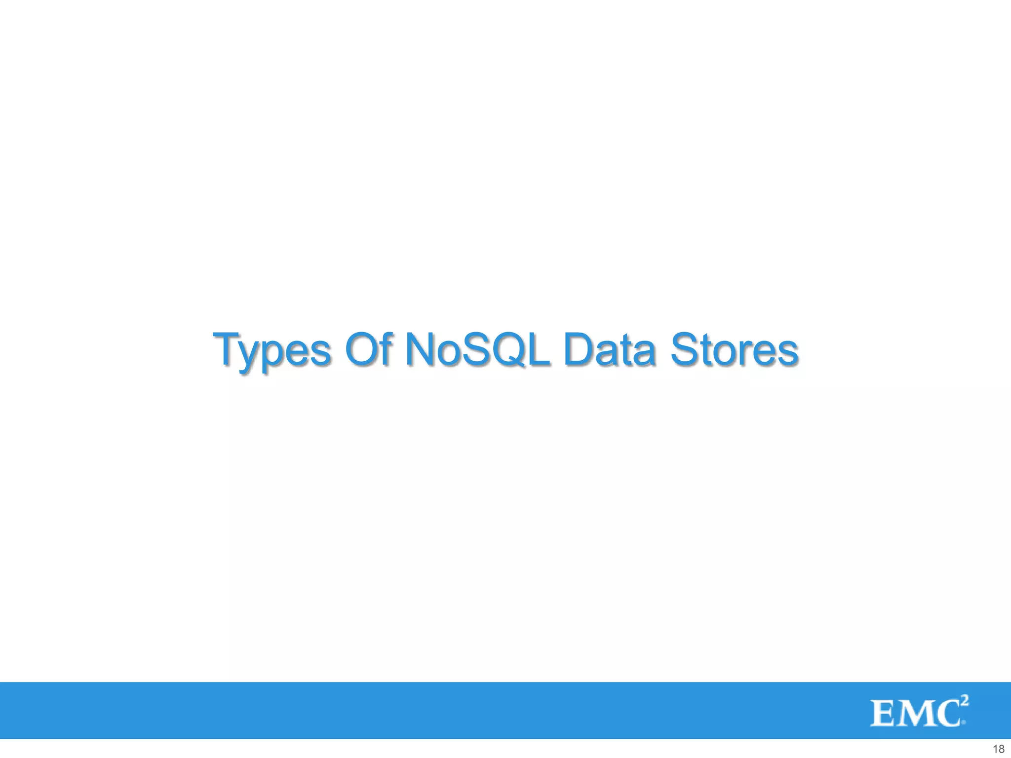 Types Of NoSQL Data Stores




                             18
 