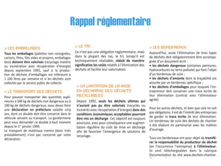 Rappel réglementaire
 