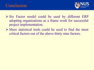 Critical Success Factors for Implementation of ERP Projects | PPT