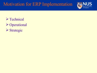 Critical Success Factors for Implementation of ERP Projects | PPT