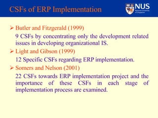 Critical Success Factors for Implementation of ERP Projects | PPT