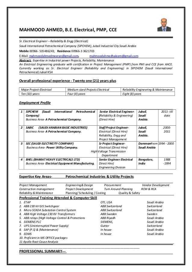 projects relaibility maintenance cv design engineer cv