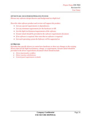 Template HW PRD v0.6 | PDF