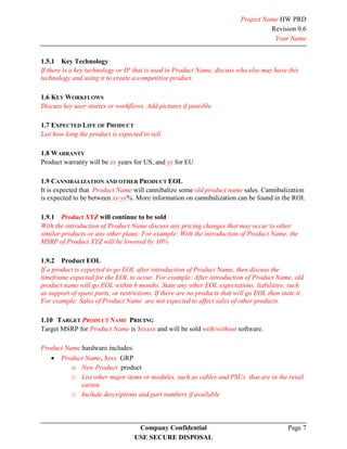 Template HW PRD v0.6 | PDF