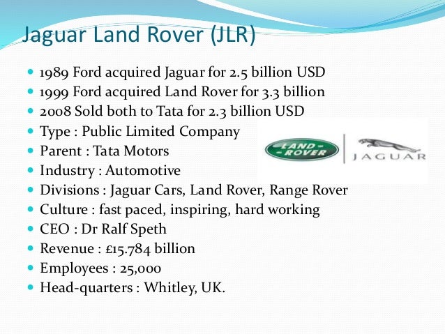 Jaguar Land Rover Organisational Chart