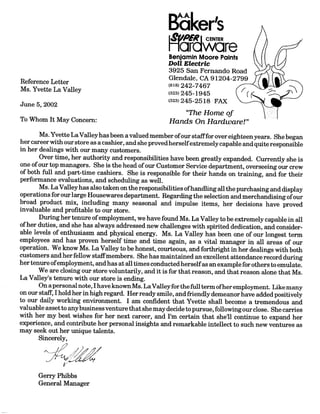 AA BAKERS HDWE LETTER OF RECOMMENDATION  2002