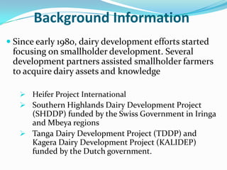 Dairy Development Forum terms of reference to guide formation