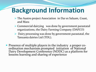 Dairy Development Forum terms of reference to guide formation