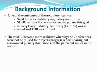 Dairy Development Forum terms of reference to guide formation
